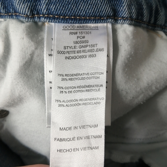 NWT Good American Plus Size Good Petite 90s Mid Rise Baggy Straight Jeans 18 - Picture 12 of 16